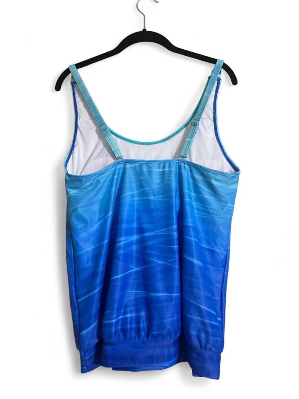 Yonique Tankini Sz XL Blue Ombre Tankini Swim Top Beach/Cruize Wear Feminine - Picture 5 of 6